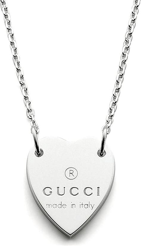 gucci trademark heart pendant necklace in sterling silver|trademark necklace with heart pendant.